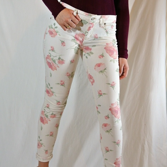 Free People Denim - FreePeople floral white denim